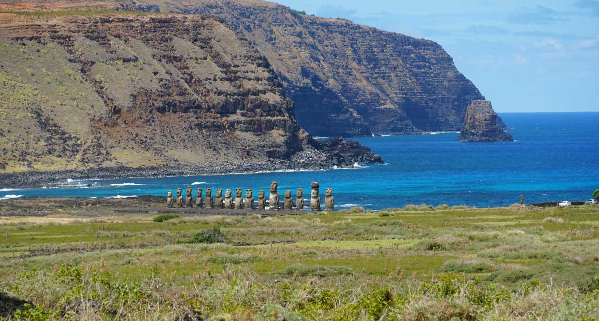 Moai statues, Easter Island, Chile - stone monoliths