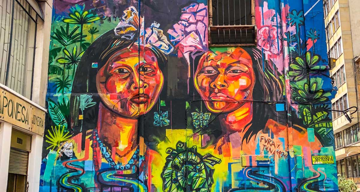Street graffiti in La Candelaria district, Bogota