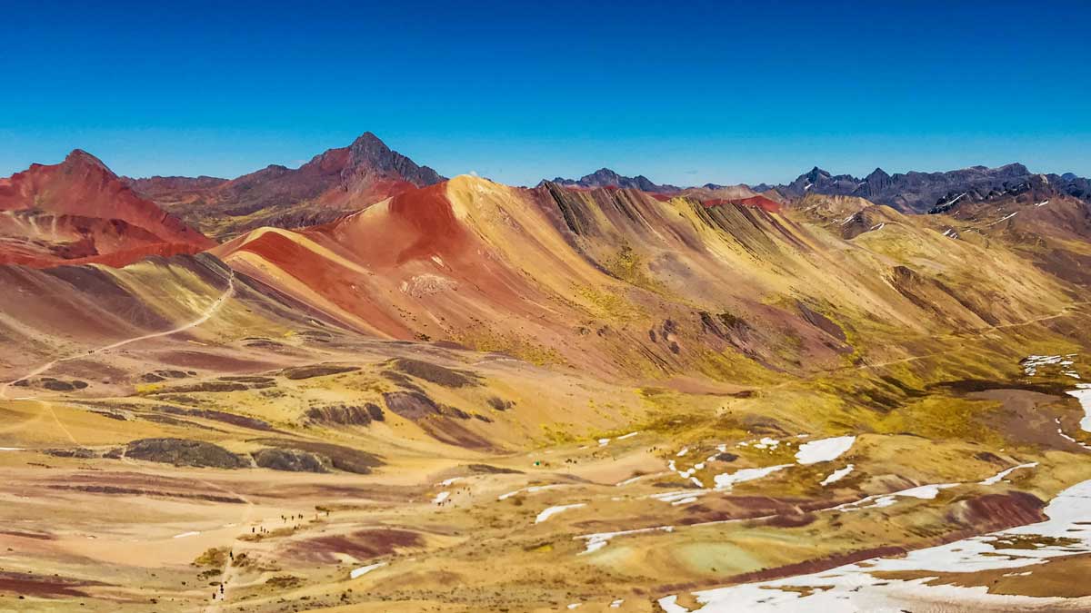 Rainbow Mountain Vinicunca (Vinicunca) in Peru, colorful Andes slopes