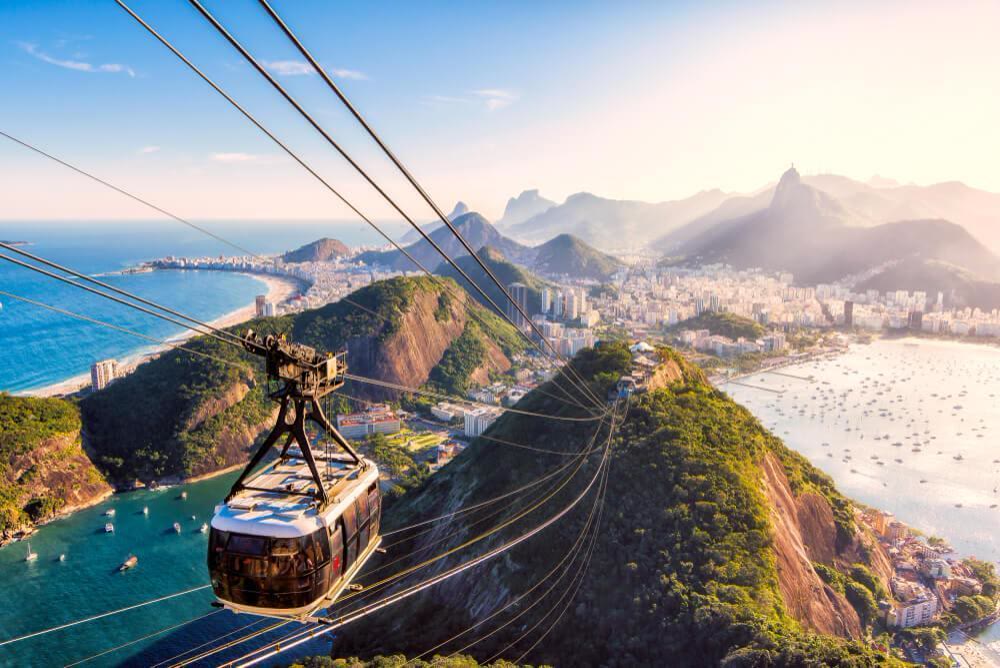 Sugarloaf cable car above Rio de Janeiro, illustrating a possible city anchor for a private Brazil brief