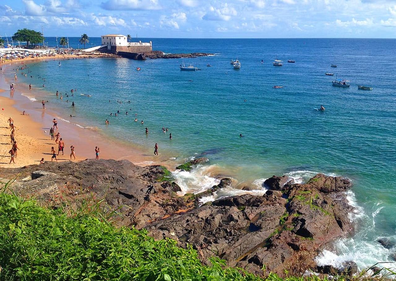 Bahia coast and historic waterfront in Brazil