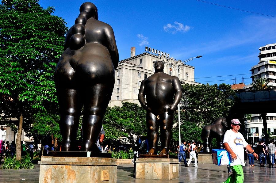Sculptures in Medellín's Botero Plaza.